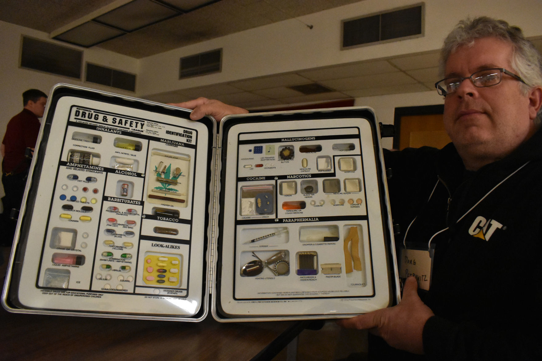 Doug Petrowitz holds drug kit example